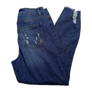 Indigo Rein Womens Jeans Size 11/29 Distressed  High Rise Button Fly Denim